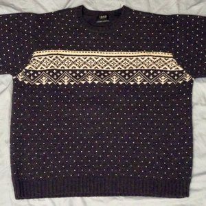 IZOD Lambswool Sweater Crewneck Holiday Style Men's size Large (L)